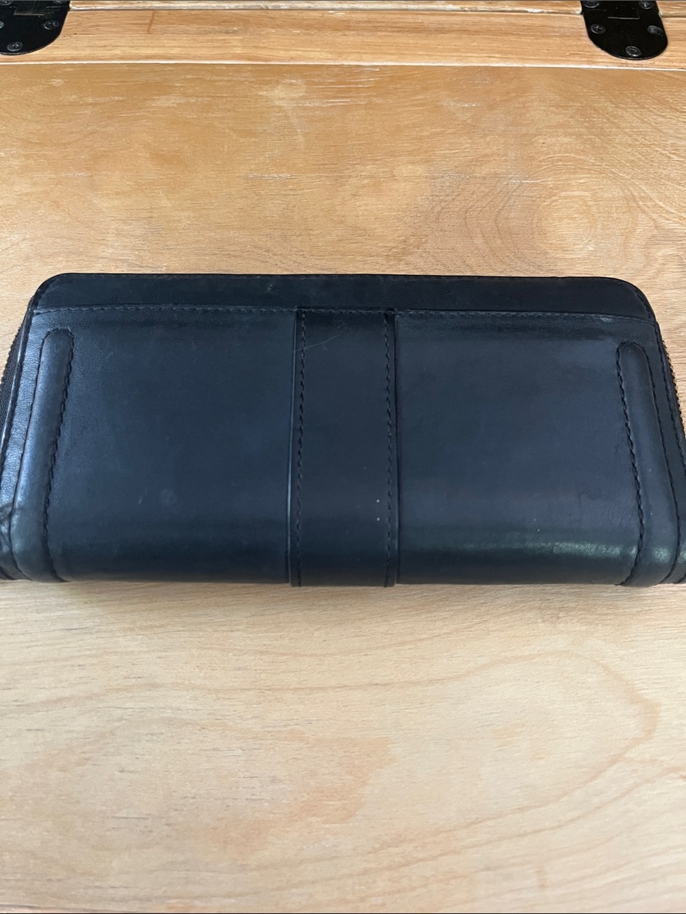 Coach Black Leather Zip Wallet with Gold Buckle - Picture 5 of 5